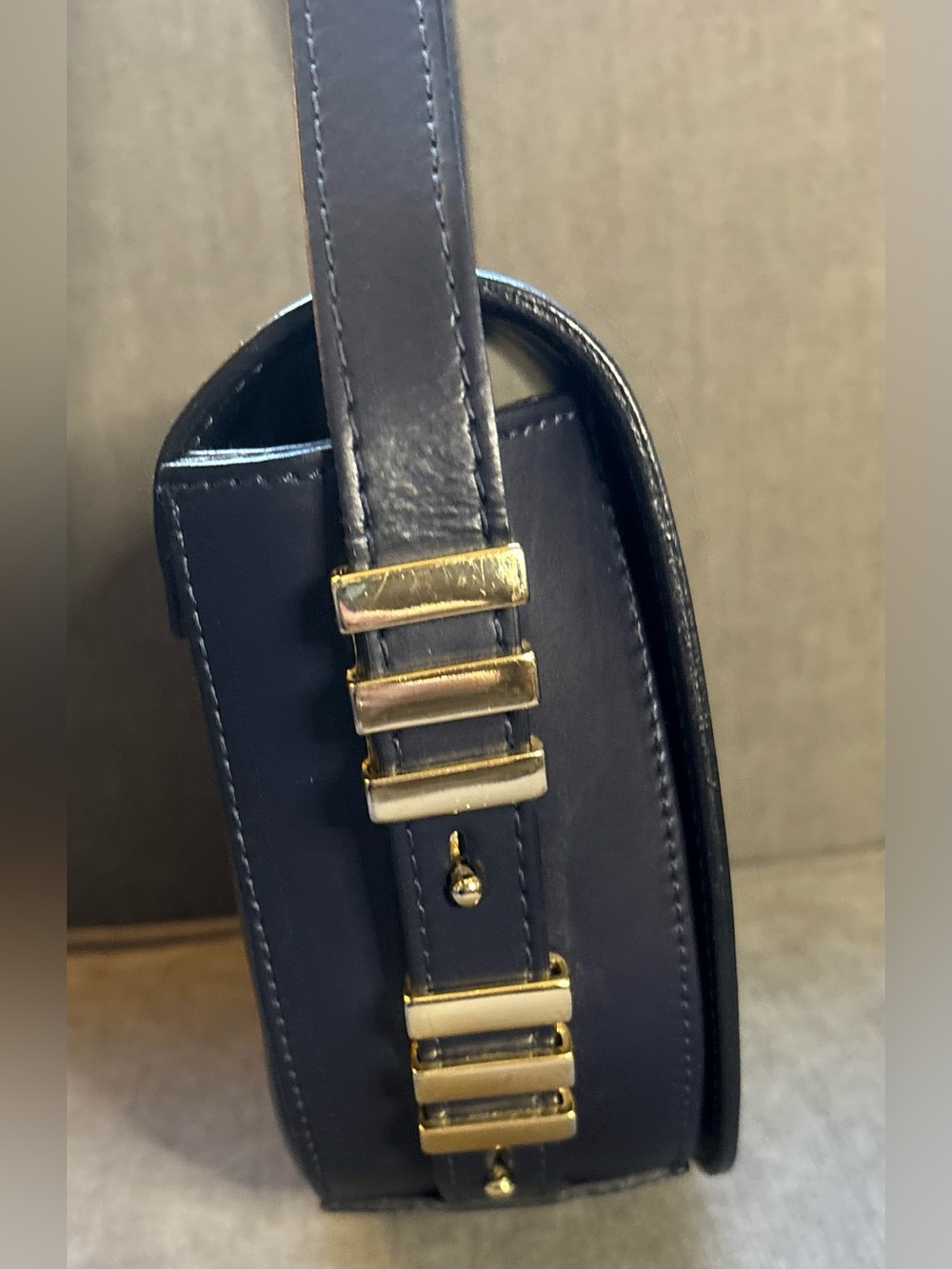 A. Bellucci Dark Navy Leather Crossbody Saddlebag GUC - Beautiful leather*** - Picture 7 of 13